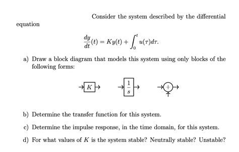 Solved Consider The System Described By The Differential Chegg