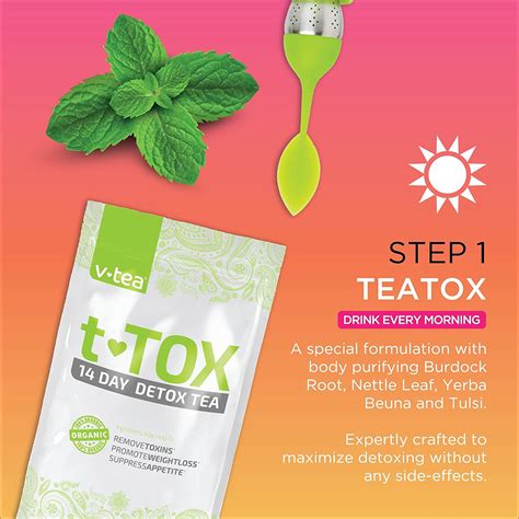 V Tea 14 Day Advanced Detox Tea Morning Teatox And Evening Flush