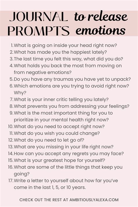 40 Journal Prompts To Help You Process Your Emotions Artofit