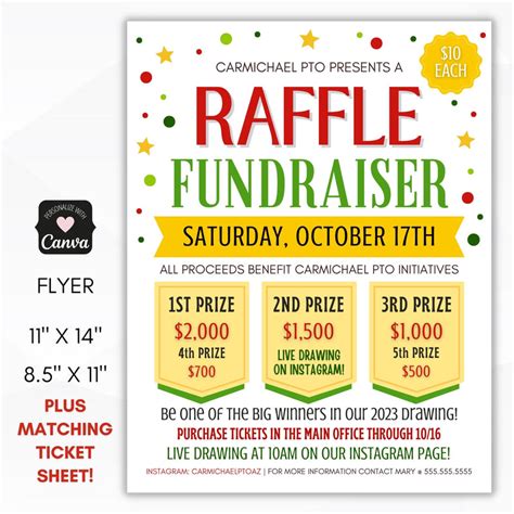 Raffle Flyer Editable Template Simple Desert Designs