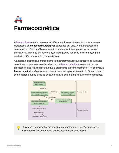 Farmacocinética Farmacocinética A farmacologia estuda como as