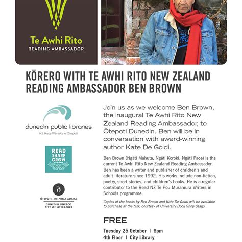 K Rero With Te Awhi Rito New Zealand Reading Ambassador Ben Brown Te