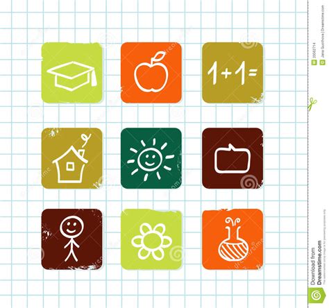 Doodle School & Education Icons Collection Stock Vector - Illustration ...