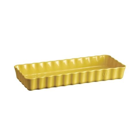 Plat Tarte Rectangulaire Long Emile Henry En C Ramique Jaune Provence