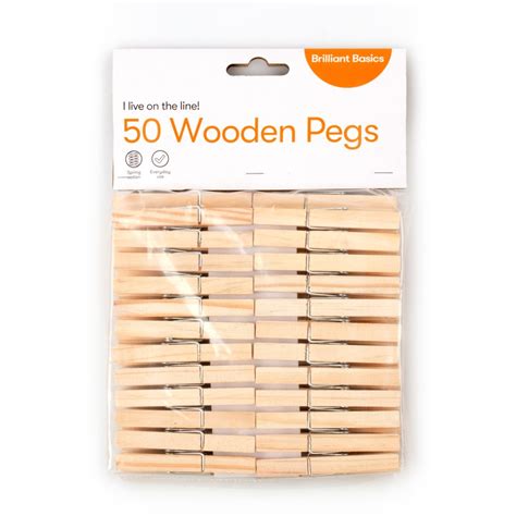 Brilliant Basics Wooden Pegs 50pk Big W