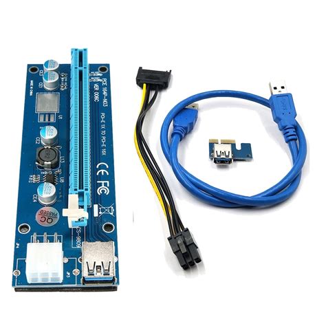 Aliexpress Buy PCI E 6 Pin Riser Card Extender 1X To 16X USB3 0