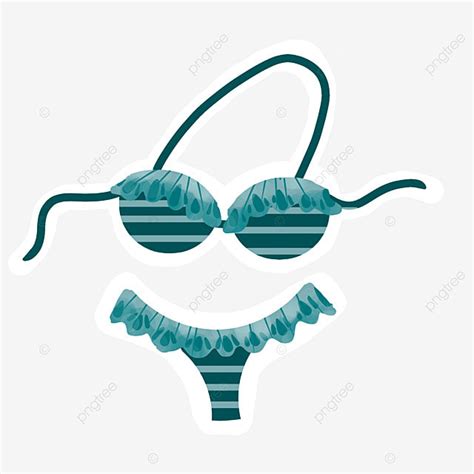 Blue Stripe Clipart Vector Cute Striped Tosca Blue Bikini Bikini