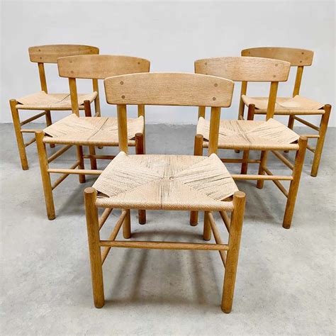 Vintage Design Oak Dining Chairs J By B Rge Mogensen