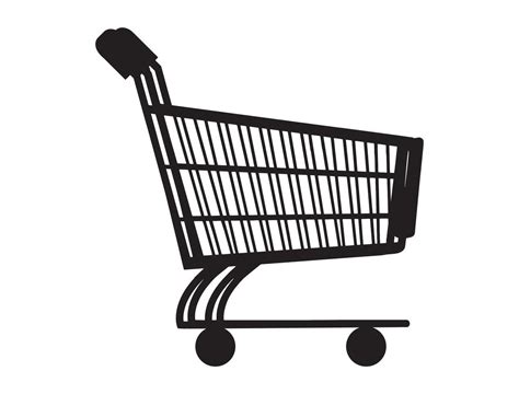 Shopping Cart Silhouette On White Background 46797315 Vector Art At