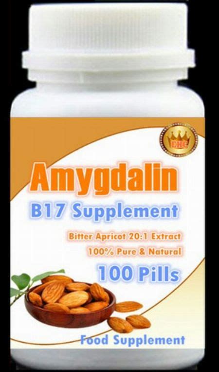 Amygdalin Vitamin B17 Bitter Apricot Kernels Extract 500mg 100 Capsules [ Nutrition And Food