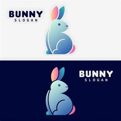 Bunny Logo Vektorvorlage Zweifarbig Premium Vektor