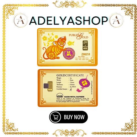 Public Gold 1g Gold Bar Au 9999 Rat Pg Shopee Malaysia