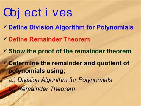 remainder theorem
