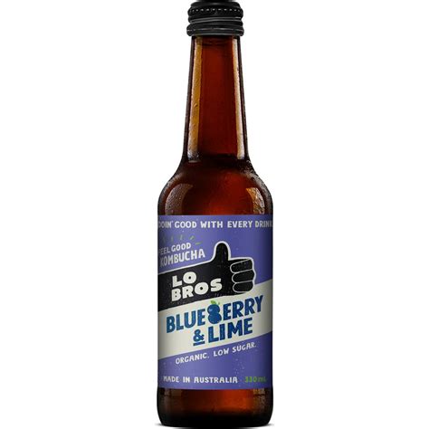 Lo Bros Blueberry Lime Kombucha 330ml Woolworths