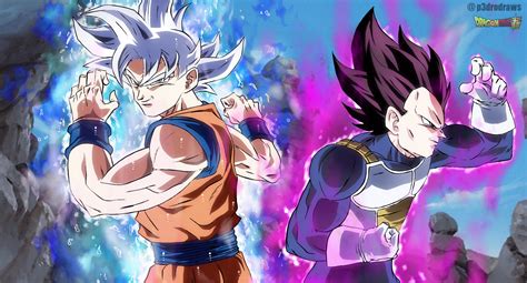 Goku Ultra Instinct And Vegeta God Of Destruction By Pedroillustrations On Deviantart