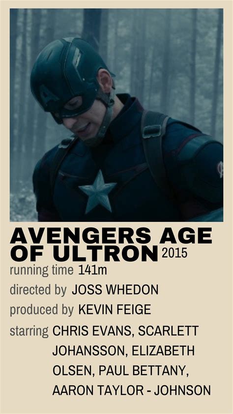 Avengers Age Of Ultron Vintage Minimalist Polaroid Poster Marvel