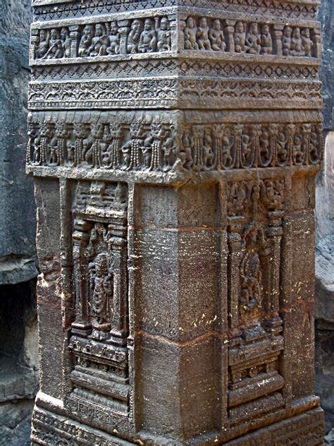 Stock Pictures: Ellora Temple Pillar Carvings