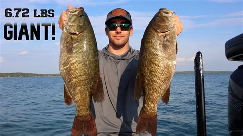 Fishing For Giant Smallmouth Bass On Lake Charlevoix New Pb Youtube