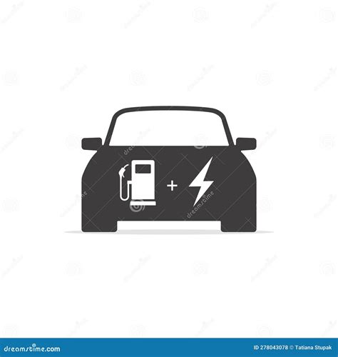 Hybrid Car Icon Vector Isolated Hybrid Vehicle Symbol Stock Vector