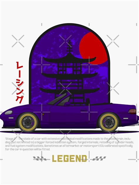 Tuner Purple Nb Miata Roadster Jdm Sticker For Sale By Goldentuners