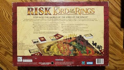 Risk Lord Of The Rings Middle Earth Conquest Game Parker Brothers 2002 3824946907