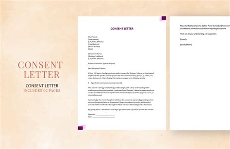 12 Free Consent Letter Samples Templates Sample Letter Of Consent From Employer Access Top