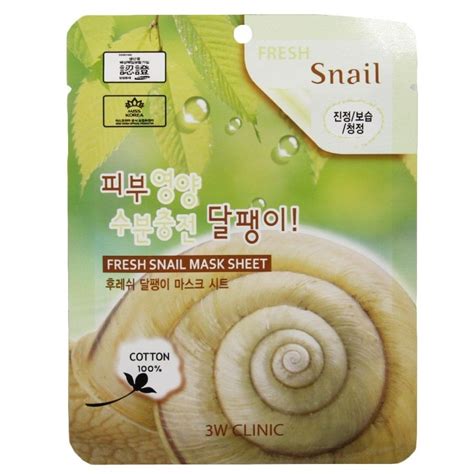 3W Clinic Fresh Snail Mucus Mask Sheet - Маска тканевая для лица Муцин ...