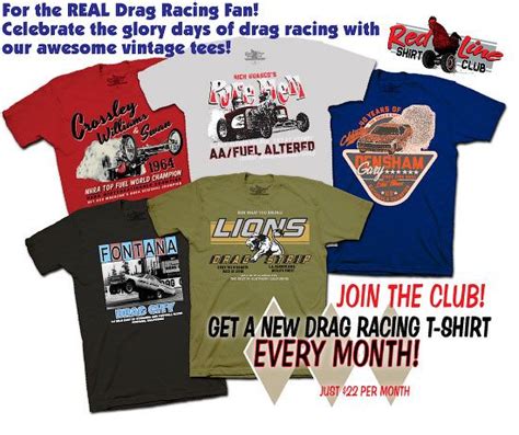 Red Line Shirt Club Drag Racing T Shirts Drag Racing T Shirts Drag