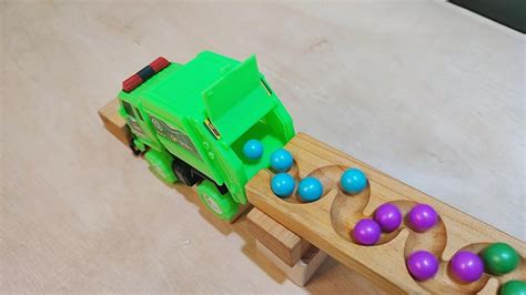 Marble Run ASMR HABA Slope Wooden Track Garbage Truck Dump Truck