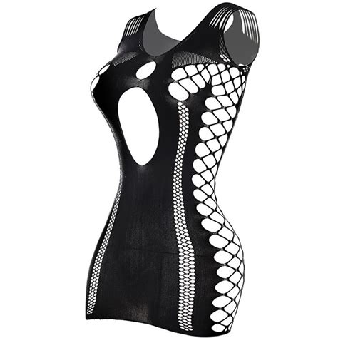 Pyjama en résille pour femmes sexy en maille noire élastique amissié lingerie de haute