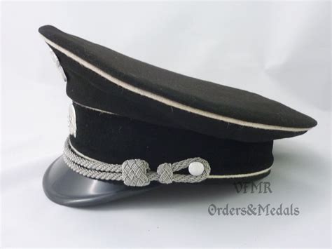 Allgemeine‑ss Officer Cap Black Tricot Size 57 Historical Replica