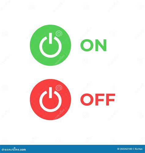 Turn on Off Button Icon Vector in Flat Style Stock Vector ...