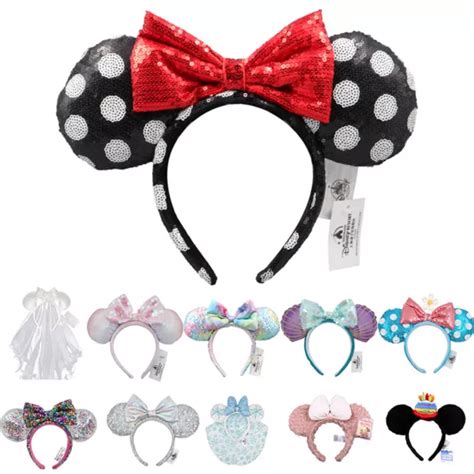 Disney Parks Bow Sequin Mickey Minnie Mouse Ears Girls Womens Princess