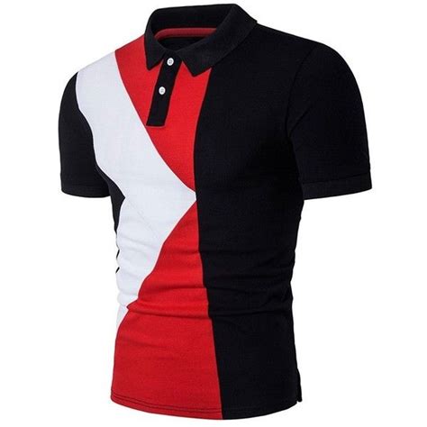 Color Block Panel Design Polo T Shirt 14 Liked On Polyvore Featuring