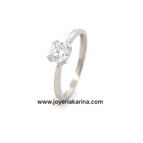 Anillo De Compromiso En Oro Blanco K Joyeria Karina