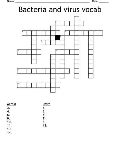 Bacteria And Virus Vocab Crossword WordMint