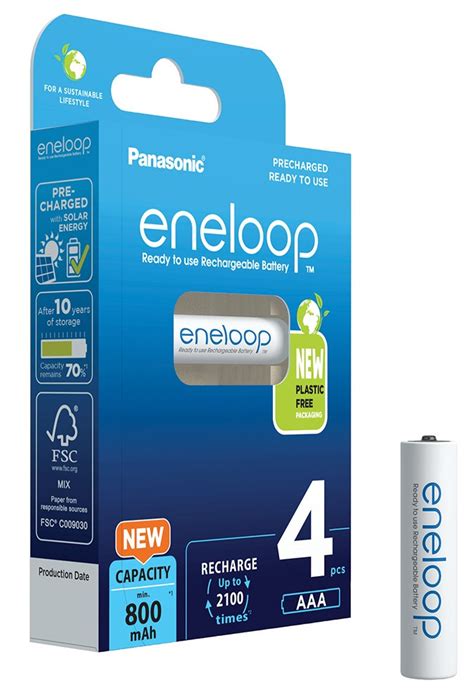 Panasonic Eneloop AAA 800mAh akkumulátor BK 4MCDE 4BE x 4 db