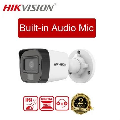 Day Night Hikvision 2MP Smart Hybrid Light Audio Fixed Mini Bullet