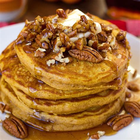 Pumpkin Pancakes With Buttered Pecan Maple Syrup Life Made Simple