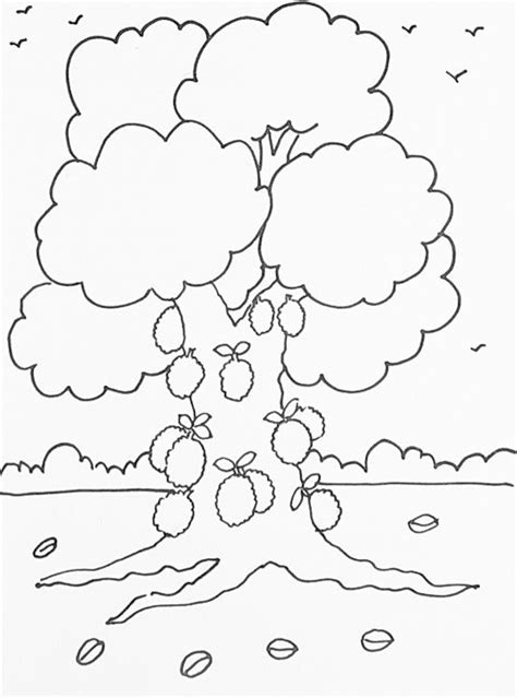 Easy jackfruite tree drawing | Tree drawing, Scene drawing, Tree doodle