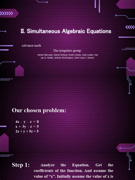 Ii Simultaneous Algebraic Equations Pdf