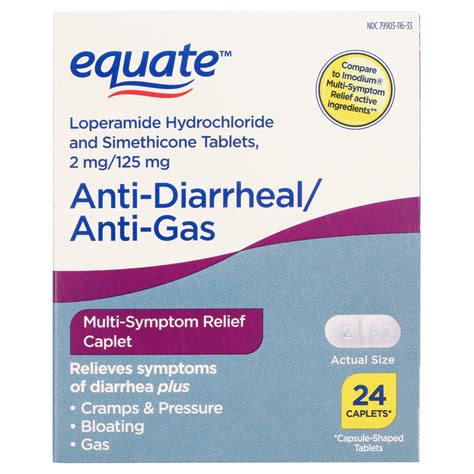 Equate Anti Diarrheal And Anti Gas Multi Symptom Relief Caplets 24