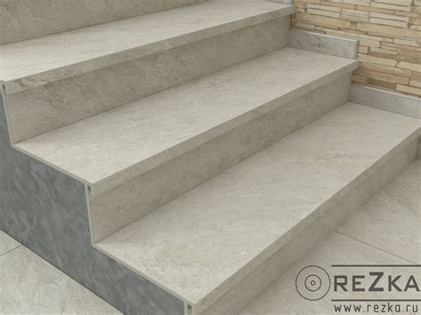 Ступень Quarstone Белый 120х32 из керамогранита | Цена: 5500 руб./компл ...