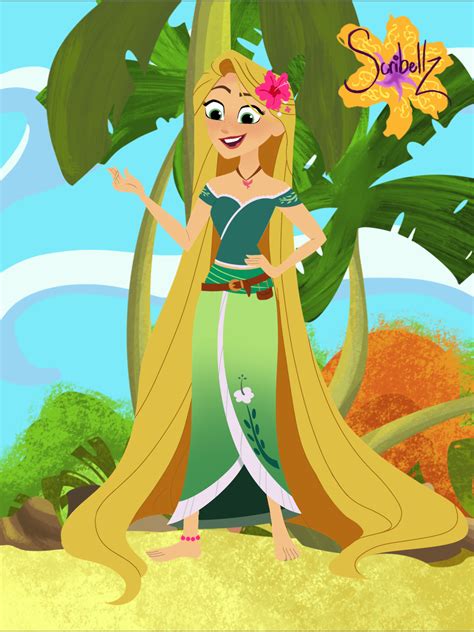 Rapunzel In Beach Outfit By Emiliafairy2004 On Deviantart