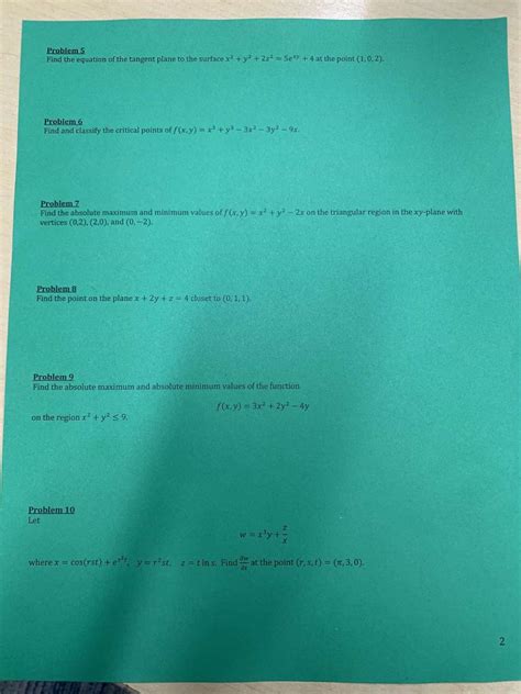 Solved Problem 5 Find The Equation Of The Tangent Plane To