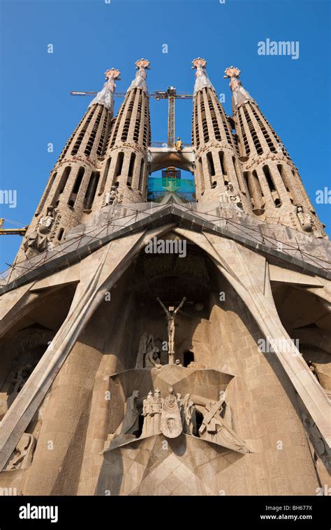 Leidenschaft Fassade Der Kathedrale La Sagrada Familia Des Architekten