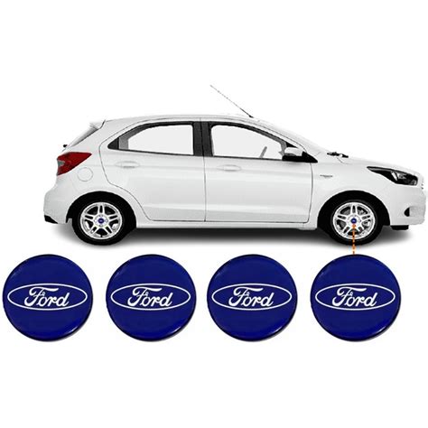 Emblema Adesivo Resinado Azul Pe As Calota Roda Mm Ford Focus