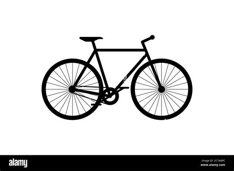 Icono Negro De Bicicleta Signo De Silueta De Ciclo Sobre Fondo Blanco