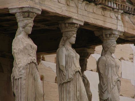 The Karyatides Statues Of The Erechtheion On The Acropolis Photo From