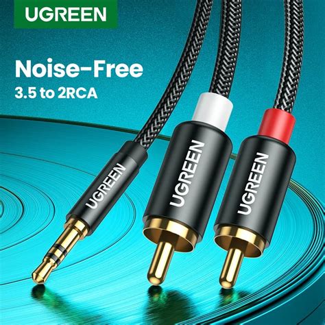 UGREEN 3 5mm To 2RCA Cable Nylon Braided Audio Auxiliary Adapter Stereo